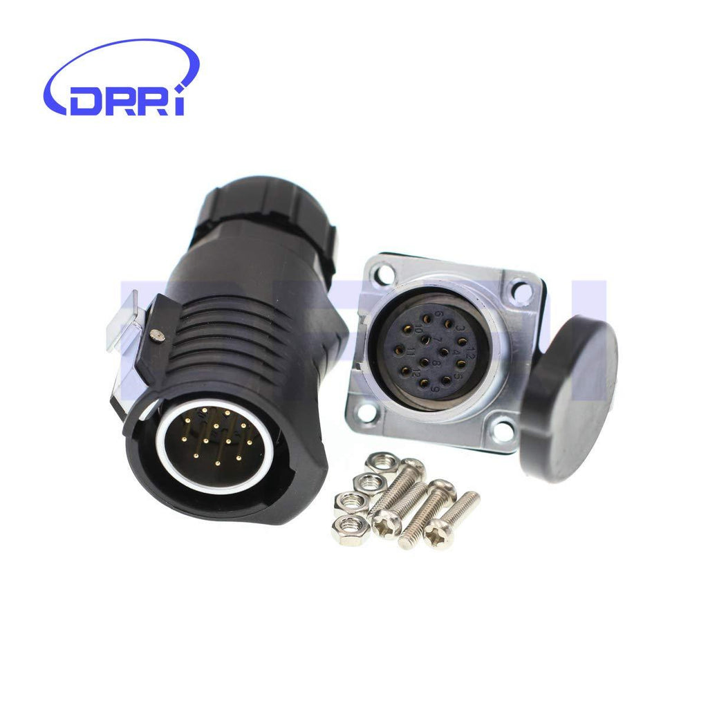 DRRI LP20 Outdoor Waterproof Connector 12 Pin Power Industrial Circular Connector LP20 12P Male plug & female socket