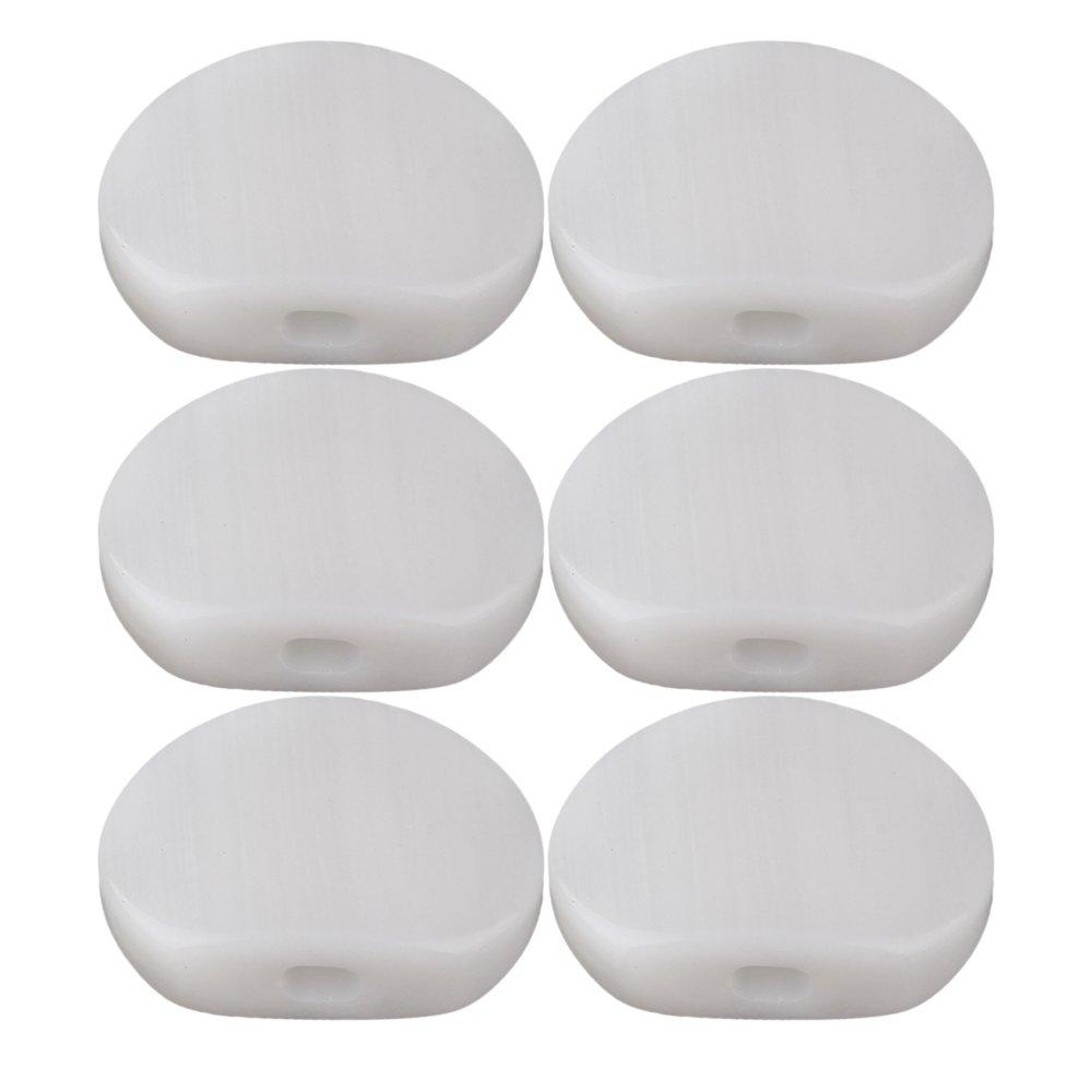 6Pcs White Guitar Tuner Acrylic Ukulele Oval Tuning Key Buttons Replacement
