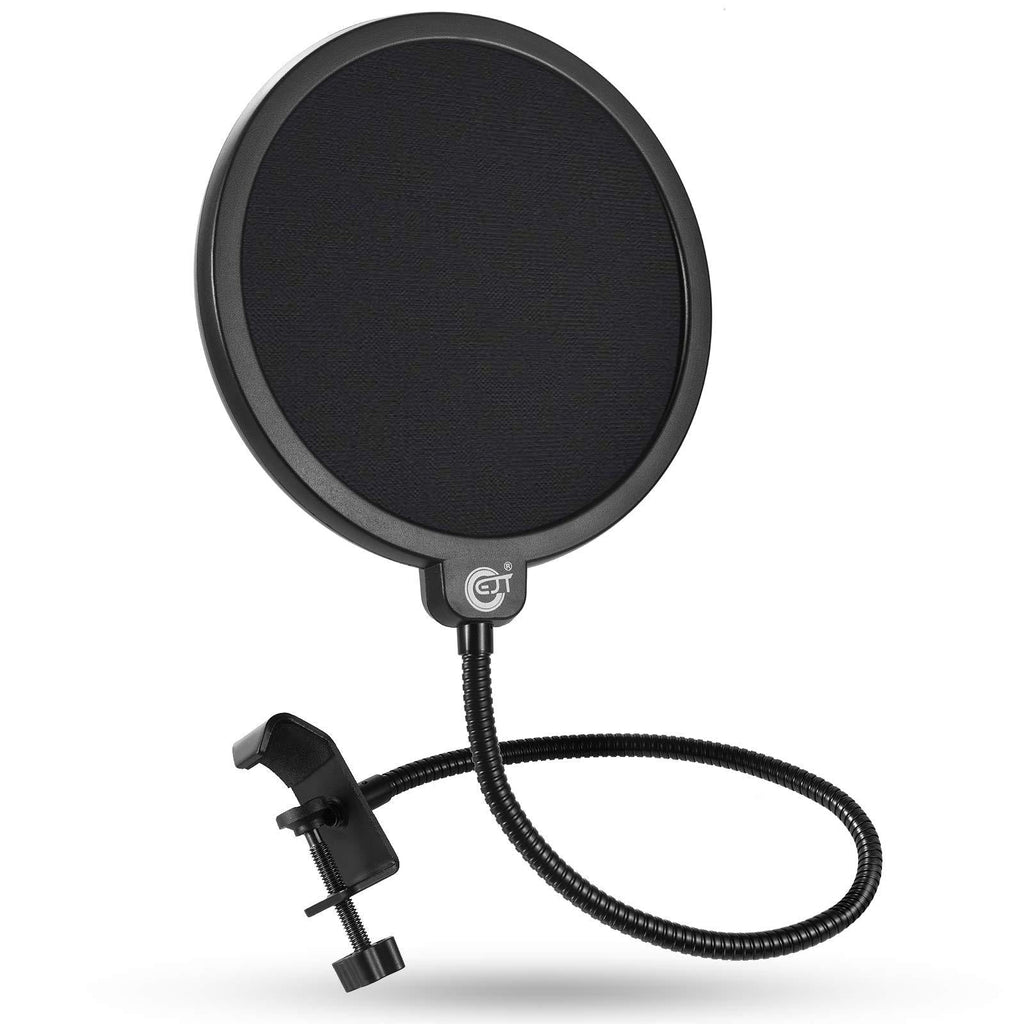 [AUSTRALIA] - EJT Upgraded Microphone Pop Filter Mask Shield for Blue Yeti and Other Mic, 6 Inch Dual Layered Pop Wind Screen with Enhanced Flexible 360°Gooseneck Clip Stabilization Arm 