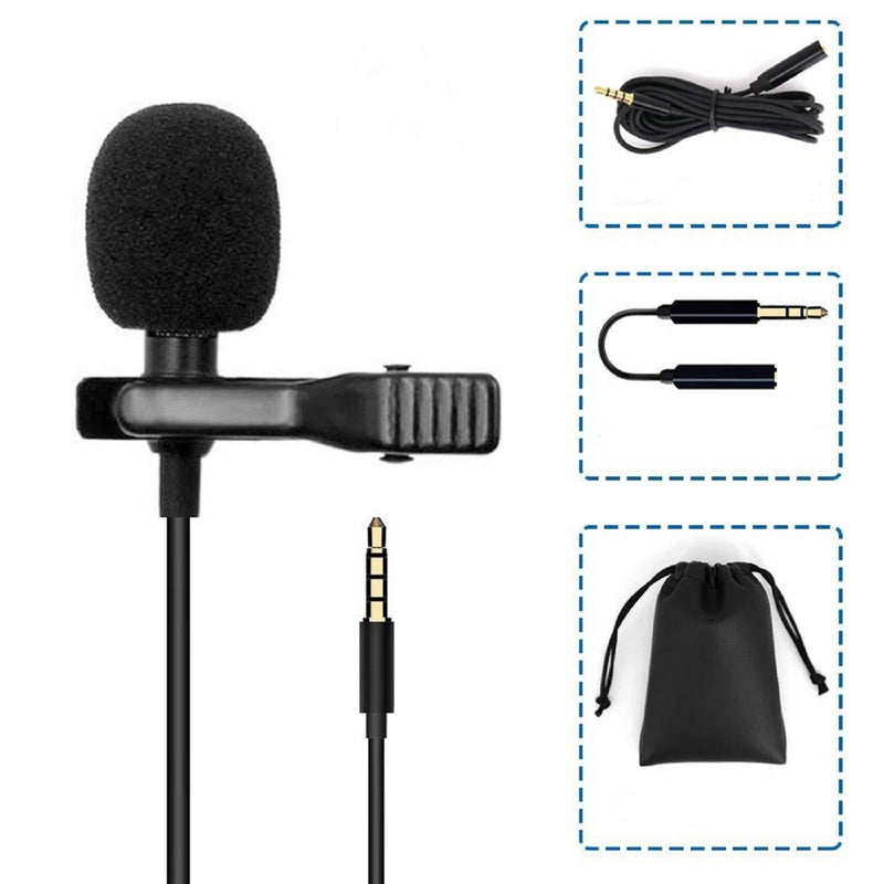 [AUSTRALIA] - Lavalier Lapel Microphone Set with Shock Mount Universal Video Microphone for iPhone, iPad, iPod Touch, Android-Omnidirectional Mic Perfect for YouTube, Interview, Podcast 