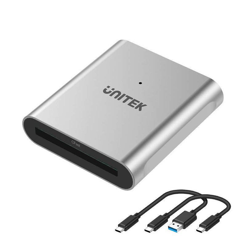 Unitek CFast Card Reader, USB 3.0 USB C CFast 2.0 Card Reader, Portable Aluminum CFast Memory Card Adapter Thunderbolt 3 Port Connection Supported, Compatible for SanDisk, Lexar, Transcend, Sony Card Grey