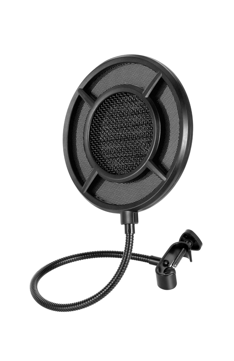 [AUSTRALIA] - THRONMAX Professional Microphone Pop Filter Mask Shield For Any Other Microphone, Dual Layered Wind Pop Screen With A Flexible 360° Gooseneck Clip Stabilizing Arm 