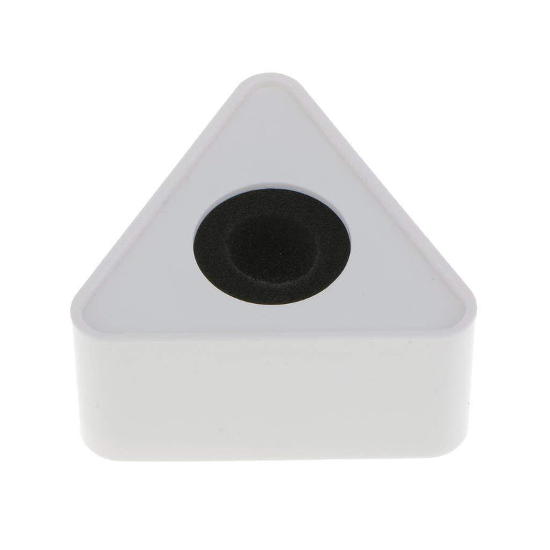 ABS Injection Molding Triangular Shaped Interview Mic Microphone Flag Station Logo - White
