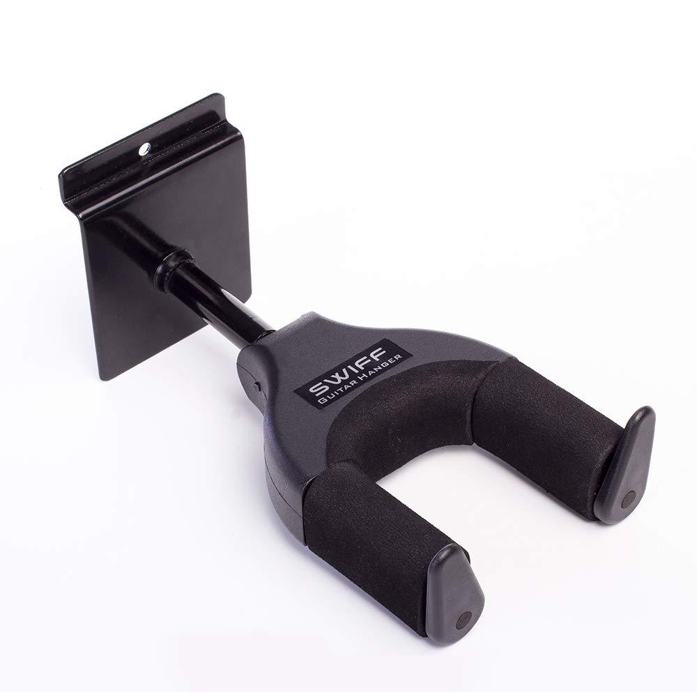 SWIFF Guitar Hanger Auto Lock Guitar Wall Hanger Wall Mount Hook Holder Stand for All String Instrument Like Electric Acoustic Guitar Bass, Banjo, Mandolin and More (Bend Base) Bend base