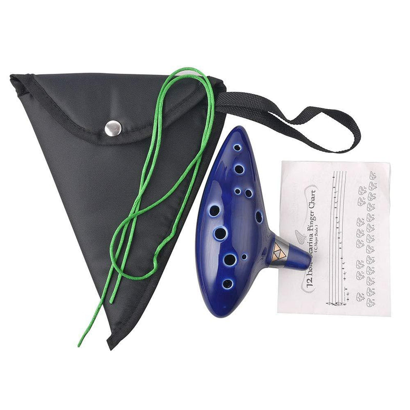 Mr.Power 12 Holes Ocarina Alto C Flute Occarina Taps Blue Ceramic/Clay stl Orcarina Inspired of Time With Bag
