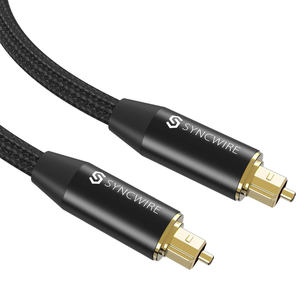 Syncwire Optical Audio Cable, 6.6Ft/2M - Flexible Nylon Braided Toslink Port Digital Optical Cable with 24K Gold-Plated Connectors for Soundbar, Smart TV, PS4, Xbox, DVD/CD, Home Theater and More