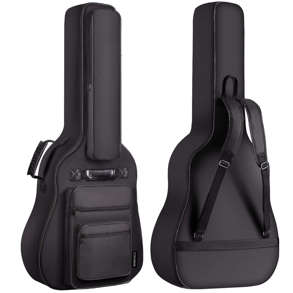 CAHAYA 40 41 42 Inch Multi-pockets Acoustic Guitar Bag 6 Pockets 0.3 Inch Thick Padding Waterproof Guitar Case Gig Bag