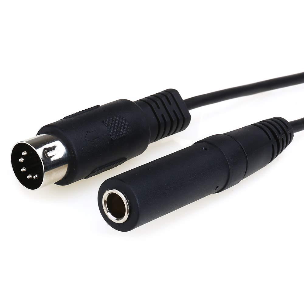 [AUSTRALIA] - NANYI 1/4" ( 6.35mm ) Female TRS to DIN 5 PIN MIDI Cable Adapter for Speaker, Amplifier Mixer to MIDI Keyboard Synthesizer and Guitar Connection 1FT / 30 CM 