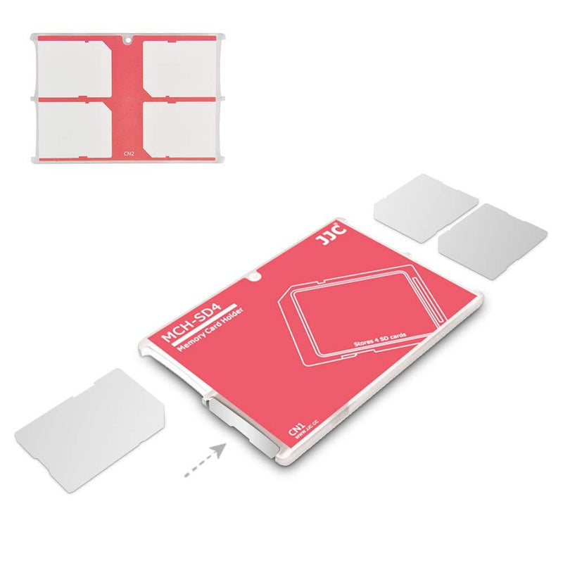 4 Slots SD Card Holder Case,Slim Ultra-Thin Credit Card Size Lightweight Portable SD SDHC SDXC Memory Card Storage 4 SD Card Slots