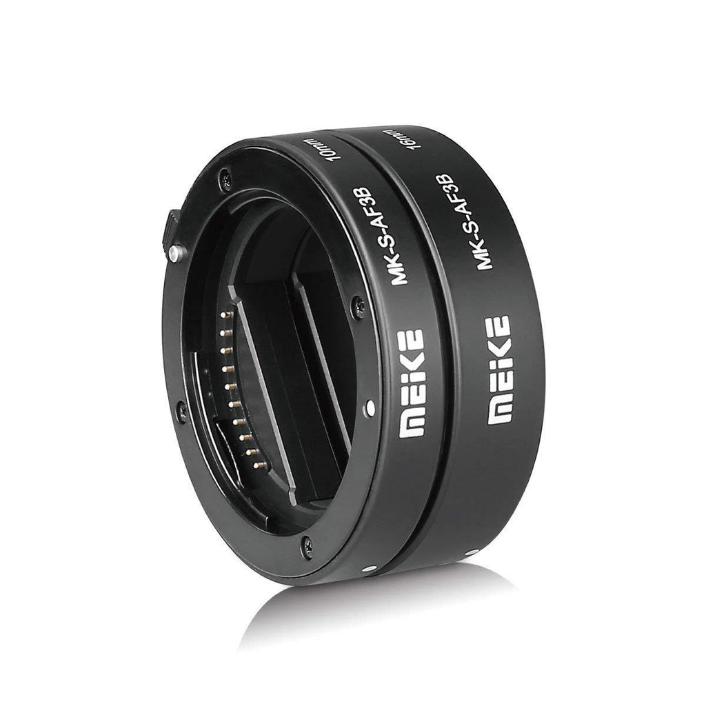 MEIKE MK-S-AF3B Plastic Auto Focus Macro Extension Tube Adapter Ring 10mm 16mm for Sony E-Mount FE-Mount Mirrorless Camera A7 A7M2 NEX3 MEX5 NEX6 NEX7 A5000 A6000 A6300 A6500 A9 etc (S-AF-3B) S-AF-3B