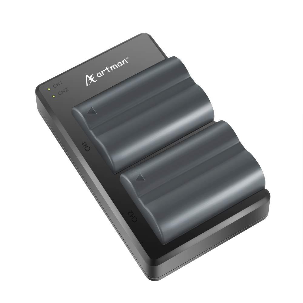 Artman 2-Pack BP-511/BP-511A 2200mah Batteries and Dual Micro USB Charger for Canon EOS 5D, 50D, 40D, 20D, 30D, 10D, Digital Rebel 1D, D60, 300D, D30, G5, Pro 1, G2, G3, G6, G1, Pro90