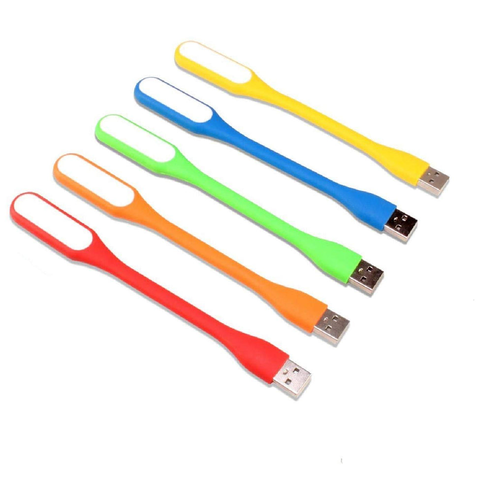 GOSONO 5PCS Foldable random color Super Bright USB Led Light Mini Portable Flexible Book Light Reading Light for Mobile Power Computer Laptop
