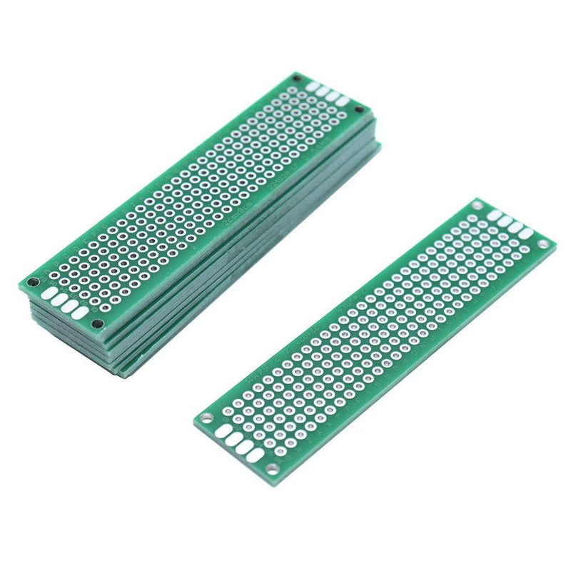 Sscon 20Pcs 2x8cm Double Sided Prototype PCB Universal Printed Circuit Board for DIY Soldering
