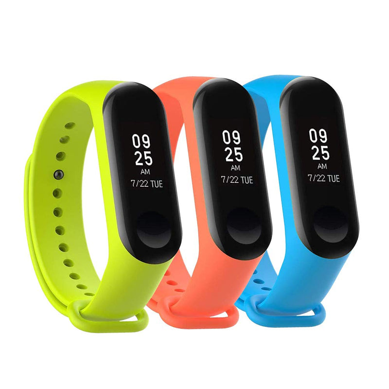 Tkasing mi Band 4 Strap,Band for Xiaomi 3/Xiaomi 4 Smartwatch Wristbands Replacement Accessories Straps Bracelets for Mi Band 4 Strap (Not for Mi1/2) Green/Orange/Blue