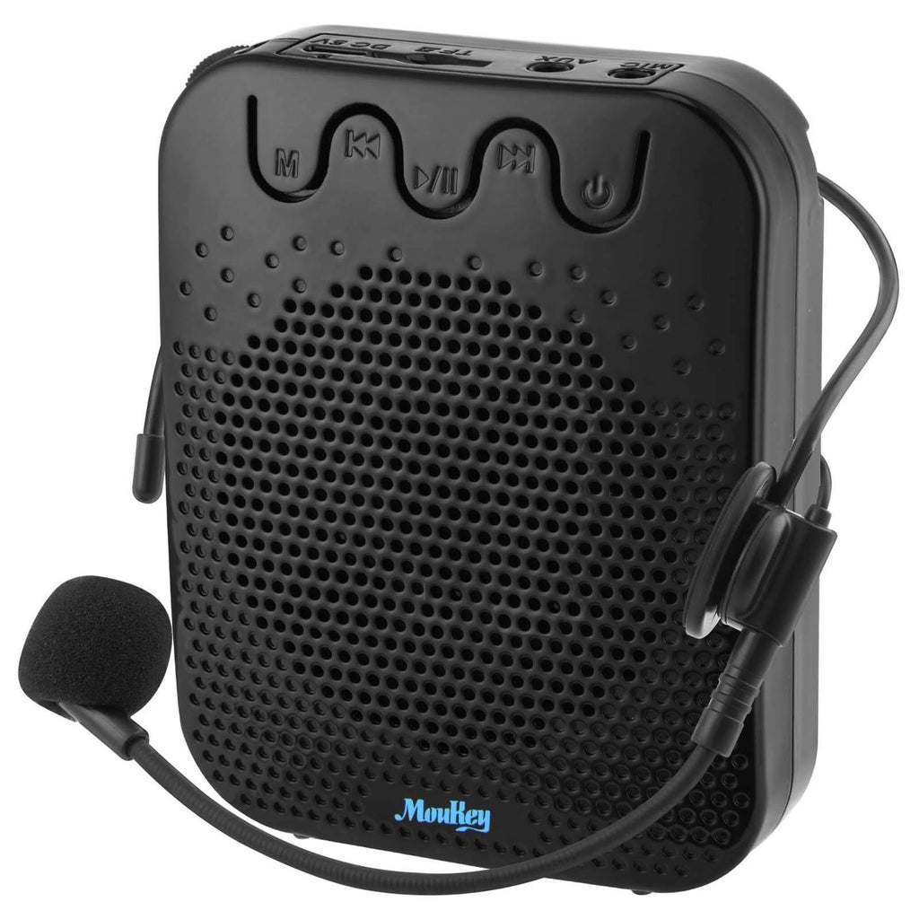 Moukey Voice Amplifier, Portable Personal Speaker Microphone Headset - Rechargeable Mini PA System with Waistband for Teachers Tour Guides Coaches Singing Meetings and Outdoors (Va-1)
