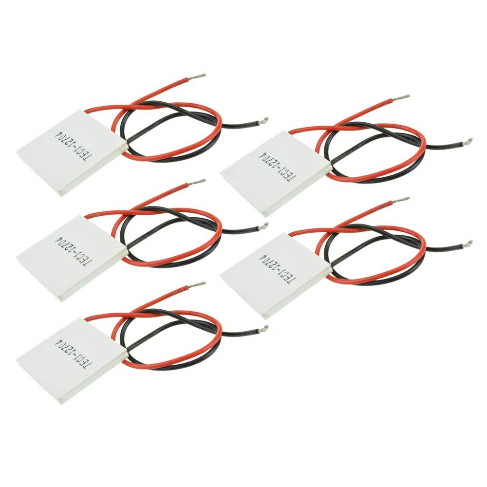 Aideepen 5PCS TEC1-12704 12V 4A Thermoelectric Heatsink Cooler Cooling Peltier Plate Module 30x30mm 36W