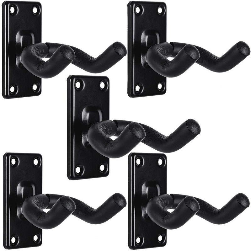 Guitar Wall Hanger Mount 5 Pack Guitar Hangers for Wall Black Guitar Hook Holder for Acoustic Electric Bass Guitar and More