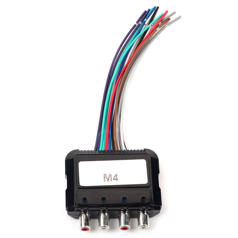 Acouto 4-Channel High to Low Audio Converter Car Audio Stereo Subwoofer 4 Channel High to Low Audio Converter with Power Amplifier Control Wire