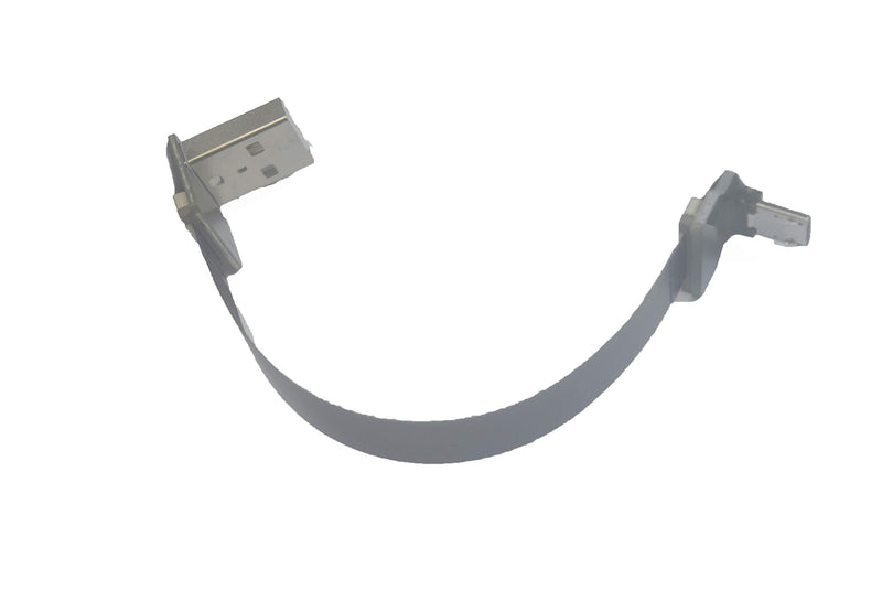 Short Flat Slim Thin Ribbon FPC Micro USB Male 90 Degree Angled up to Standard USB A Male Receptacle 90 Degree Angled for sync and Charging Black (5CM Micro USB up to Standard USB A UP) 5CM Micro USB up to Standard USB A UP