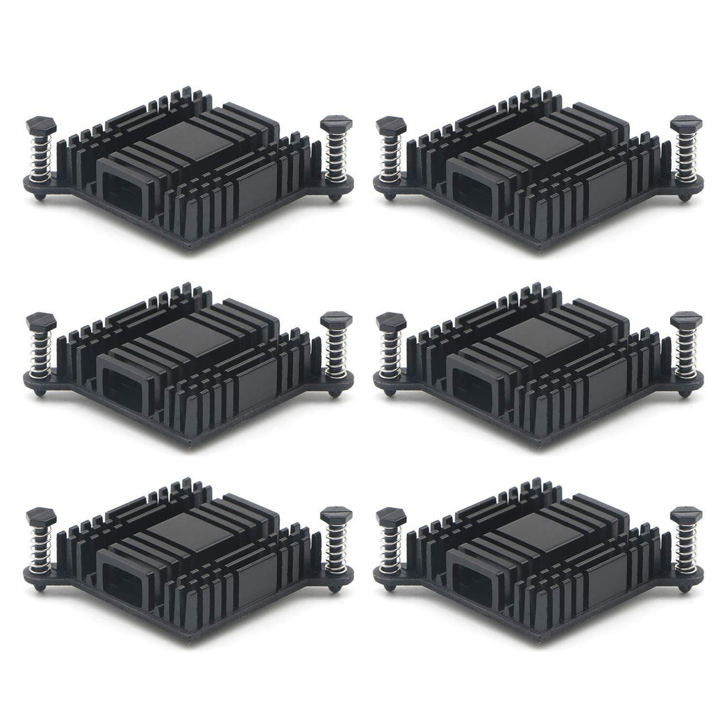 Unxuey Aluminum Computer PC North Bridge South Bridge Aluminum Heat Sink Radiator Cooling Fin Motherboard chip Cooler with Fixing Hole 6Pcs Set Black