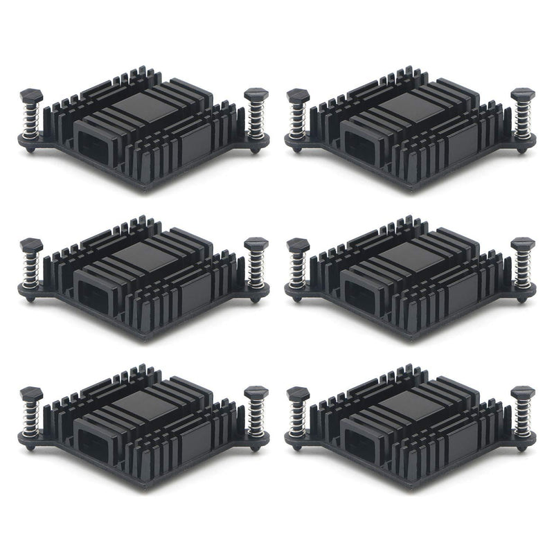 Unxuey Aluminum Computer PC North Bridge South Bridge Aluminum Heat Sink Radiator Cooling Fin Motherboard chip Cooler with Fixing Hole 6Pcs Set Black