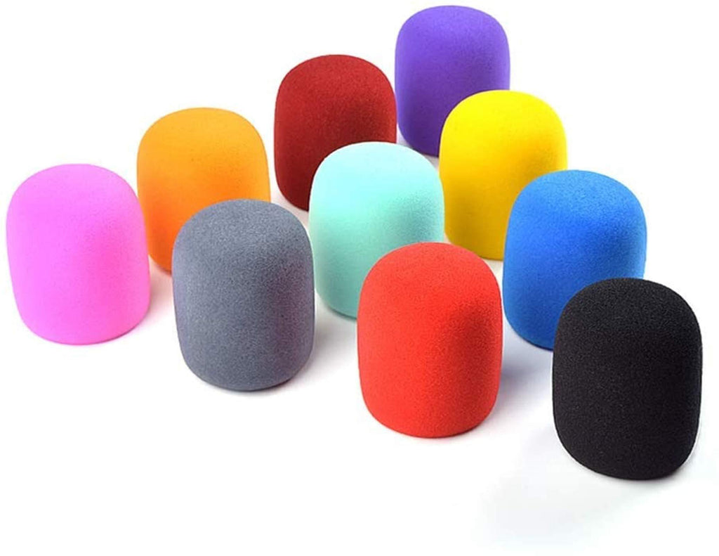 [AUSTRALIA] - 10Pcs Assorted Sponge Microphone Covers Stage Foam Mic Cover Handheld Mic Windscreen Covers, Random Color 