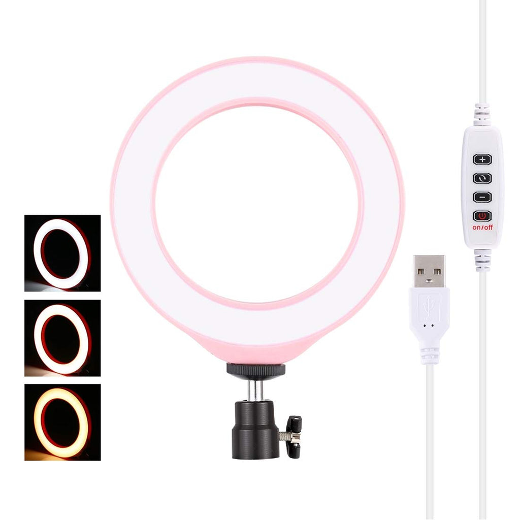 PULUZ 4.7 inch Selfie LED Ring Light Video Lights with Cold Shoe Tripod Ball Head for Make-up and YouTube Video vlogging Equipment Pink 4.7 inch
