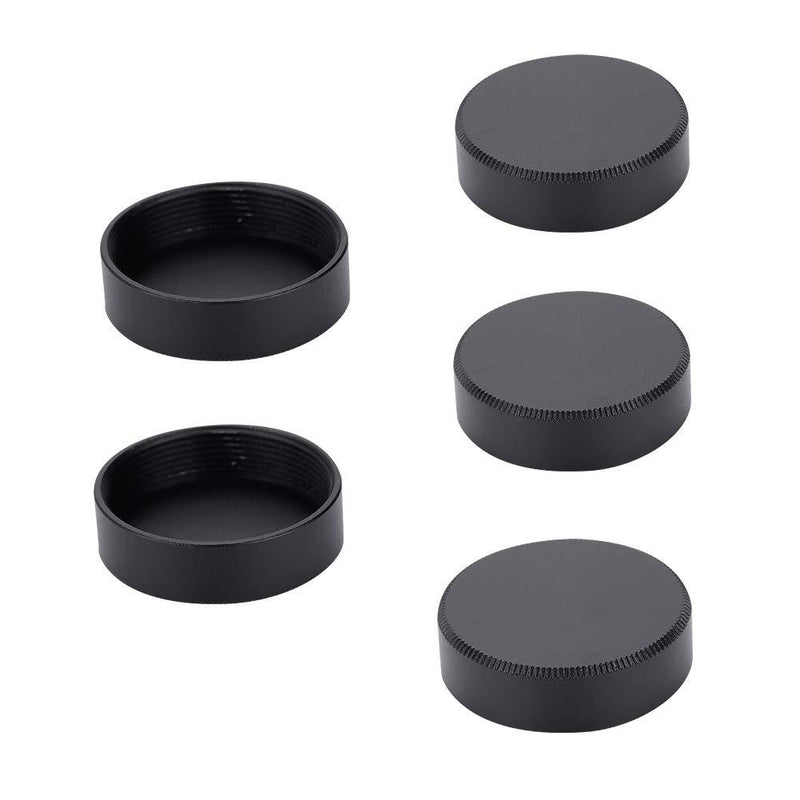 Bewinner 5pcs Metal Rear Lens Caps, 25mm Diameter C Mount Rear Camera Lens Cover Cap for CCTV TV Lenses, Black(Black)