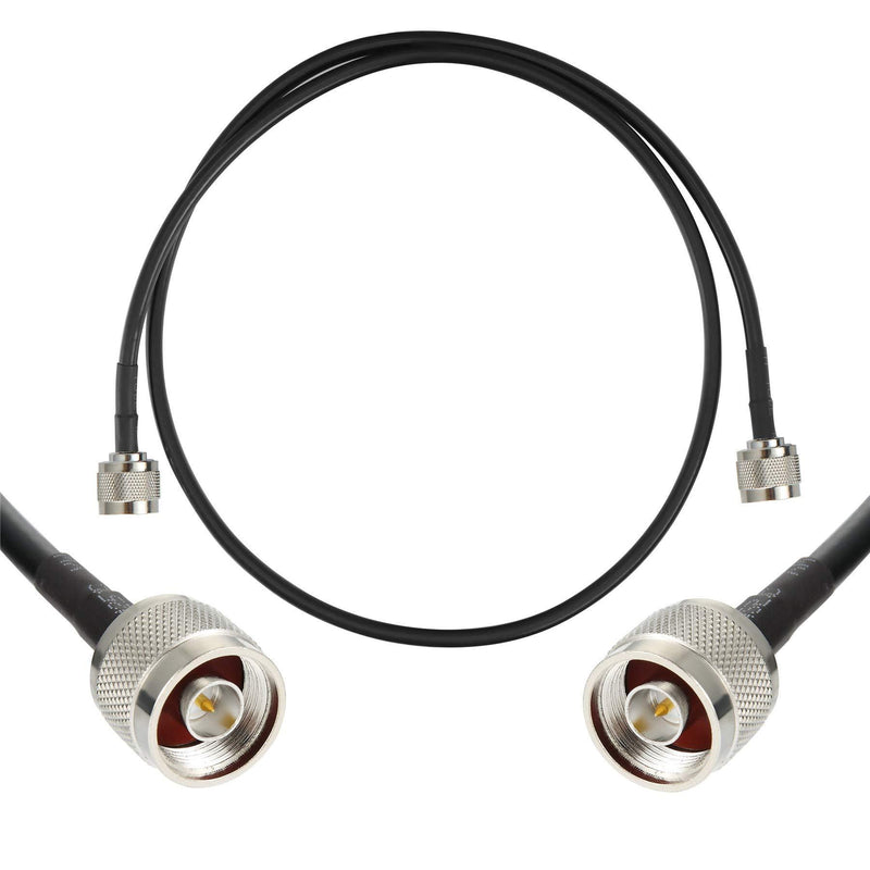 3 ft Low-Loss Coaxial Extension Cable (50 Ohm) N Male to N Male Connector, GEMEK Pure Copper Coax Cables for 3G/4G/5G/LTE/ADS-B/Ham/GPS/WiFi/RF Radio to Antenna or Surge Arrester Use (Not for TV) 3 ft