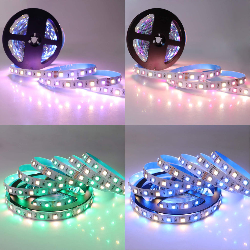 [AUSTRALIA] - RGBSIGHT 16.4ft Flexible RGBCCT LED Strip lighting 12V 5M 300 Units RGB Warm Cold White Full Color LED Lightstrip LightsColor Temperature Adjustable IP20 Non-Waterproof for Christmas,Seasonal Holidays 