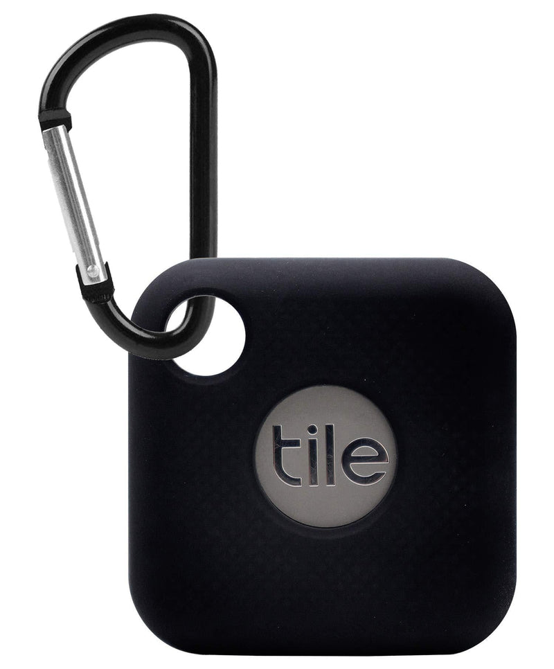 Aotao Silicone Case for Tile Pro (2018), Soft and Flexible, Scratch/Shock Resistant Silicone Cover with Carabiner for Tile Pro Tracker (Black) Black