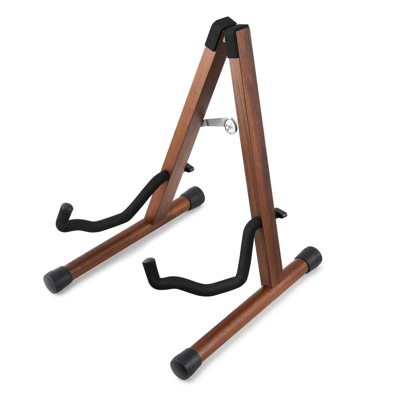 Donner Wood Guitar Stand, Acoustic Electric Guitar Floor Stand, A Frame Folding Guitar Holder Adjustable for Bass, Cello, Mandolin, Banjo, Ukulele