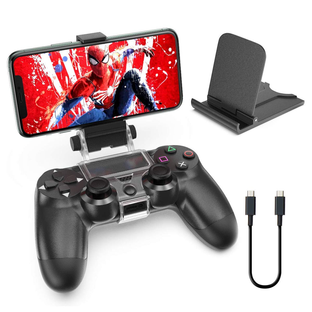 OIVO PS4 Controller Phone Clip Mount for Rmote Play, Mobile Gaming Clamp Bracket Phone Holder with Adjustable Stand Compatible with Dualshock 4 /PS4 Slim/PS4 Pro Controllers