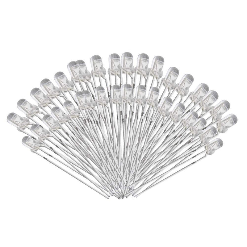 Othmro 3mm Red Blue 3pin LED Diode Lights Clear Round Transparent 20mA Super Bright Lighting Bulb Lamps Electronics Components Light Emitting Diodes 50 pcs 50 pcs Red Blue Clear