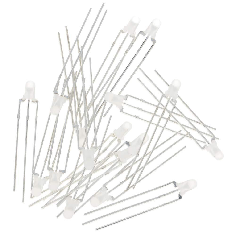 Othmro 3mm Red Yellow-Green Clear Common Anode 3pin LED Diode Round 20mA Super Bright Bulb Lighting Lamp Electronic Components Light Emitting Diodes 100 pcs 100 pcs Red Green