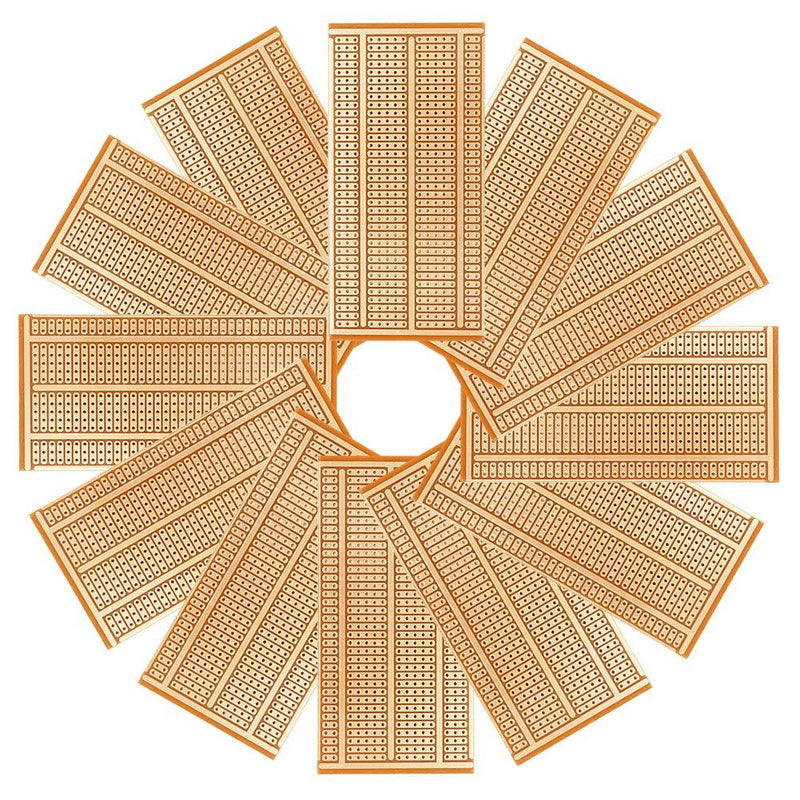 YUNGUI 12Pcs 50X100mm 2-3-5 Joint Universal PCB Boards Single Side Copper Prototype Paper Circuit Stripboards Breadboard