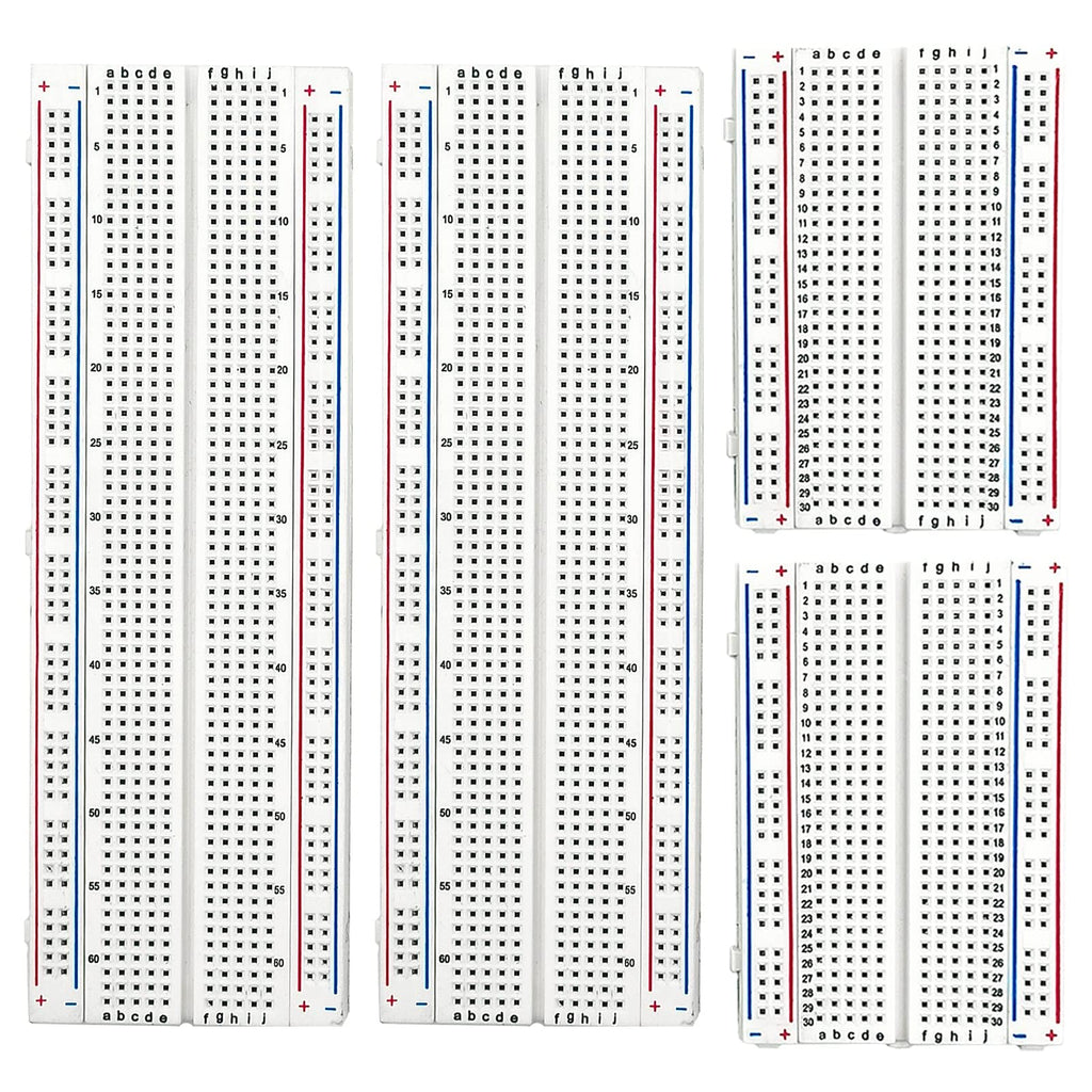 MCIGICM Breadboards, 2Pcs 830 Point and 2Pcs 400 Point Solderless Bread Board for Proto Shield Distribution Connecting Blocks