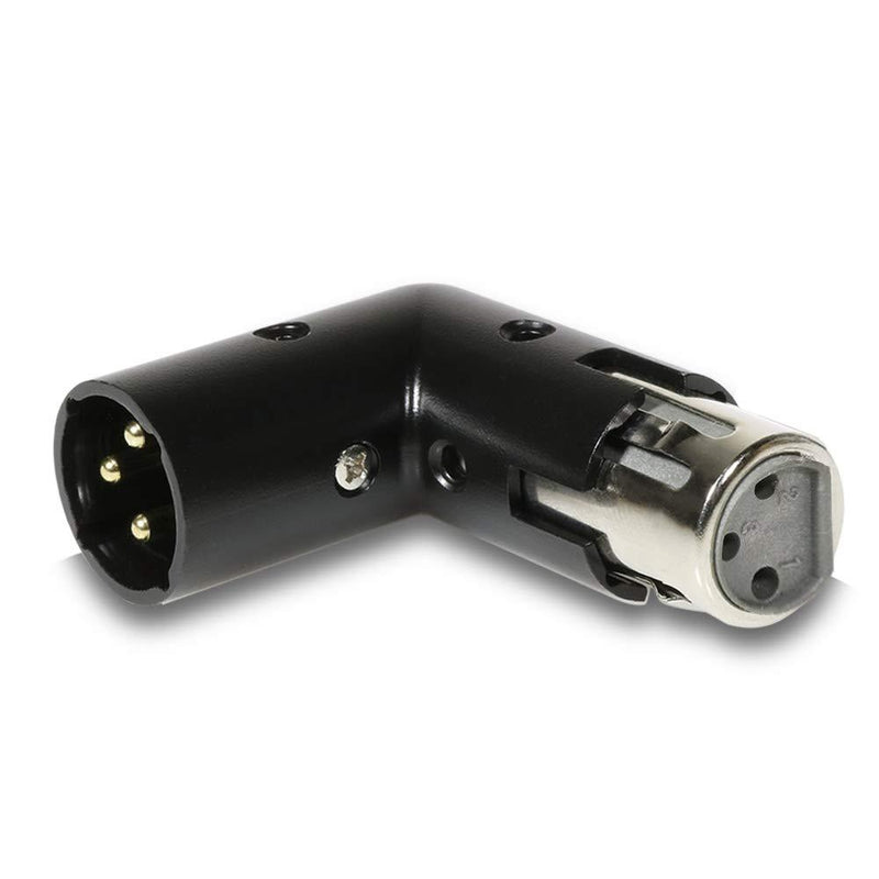 [AUSTRALIA] - 3-PIN XLR Angle Adapter | Dual Male & Female, Durable Metal 3-Pin Connector w/ 4 Adjustable Angle Positions & Tight Connection to Mixer | Save Space & Keep Mic Cables Neat On Stage, in Studio & More 