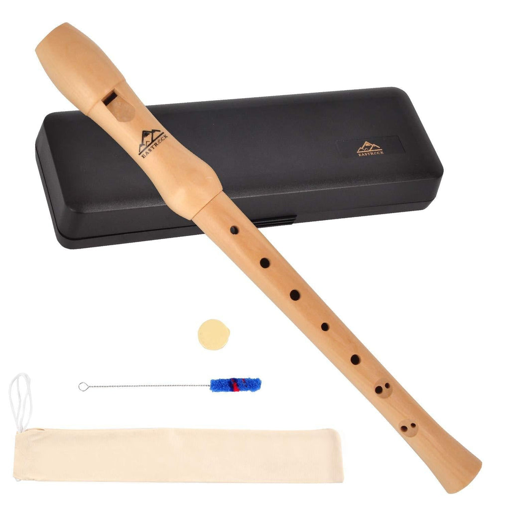 Eastrock Recorder Instrument for Kids Adults Beginners Soprano Recorder Baroque Maple Wood C Key 2 Piece Recorder With Hard Case,Joint Grease And Cleaning Kit Baroque Style