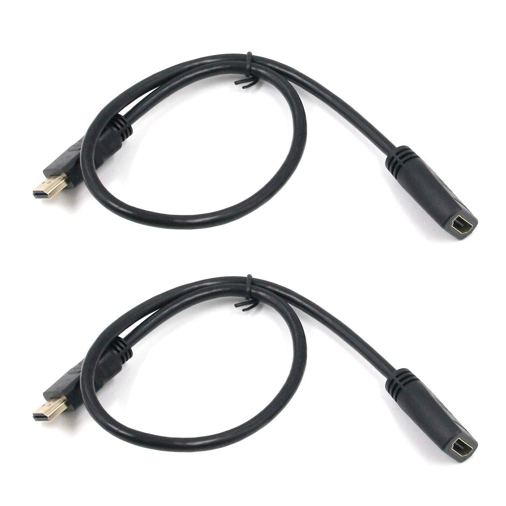 Tulead HDMI Extension Cable Male to Female Cable Wire Ethernet Extender Cable Adapter 0.5m/19.7" Length Pack of 2 0.5m/19.7"