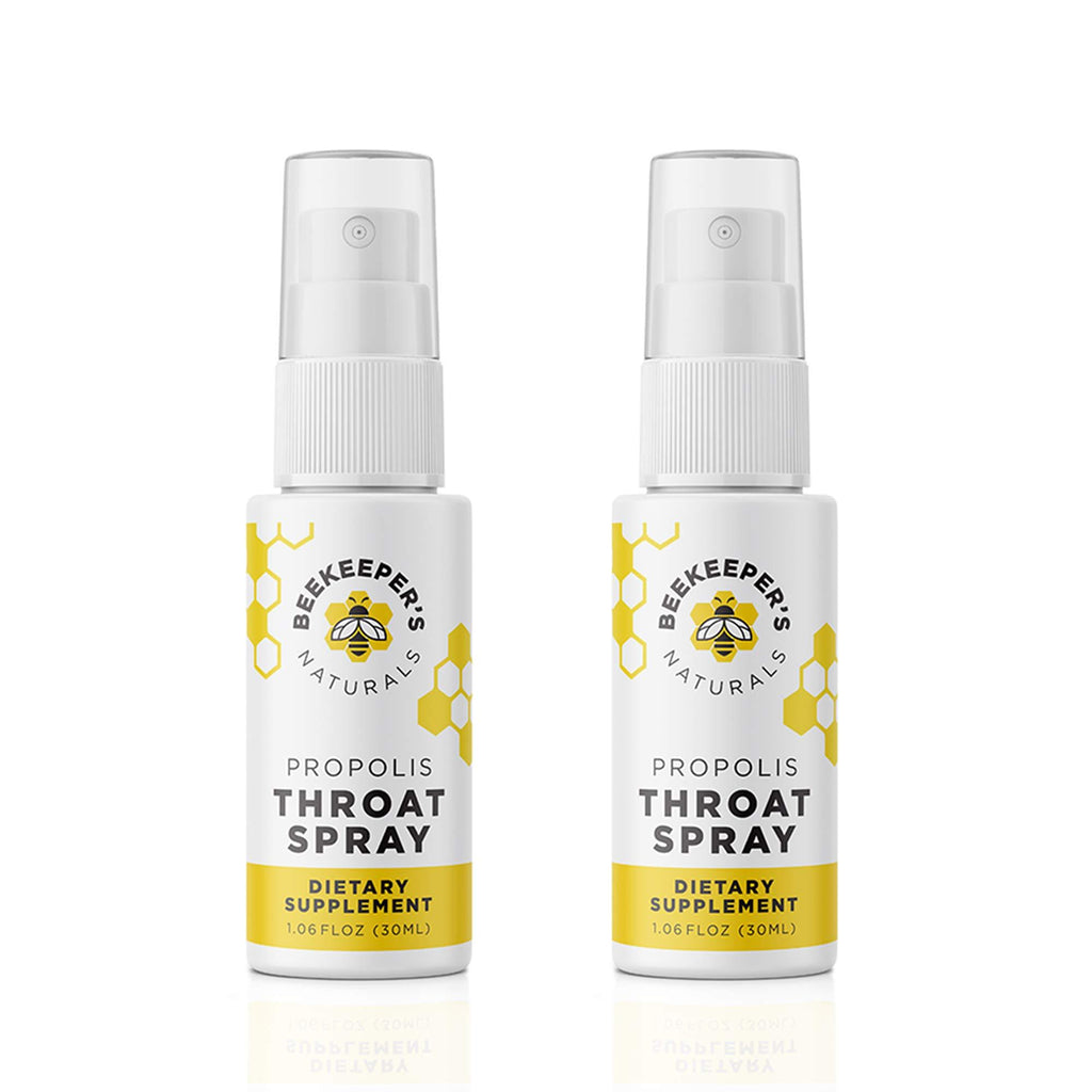 BEEKEEPER'S NATURALS Propolis Throat Spray - 95% Bee Propolis Extract - Natural Immune Support & Sore Throat Relief - Antioxidants, Keto, Paleo, Gluten-Free, 1.06 oz (Pack of 2) 1.06 Fl Oz (Pack of 2) Adult