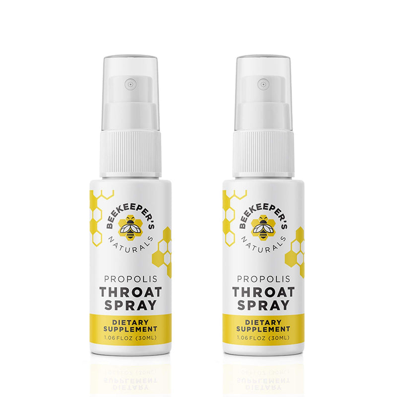 BEEKEEPER'S NATURALS Propolis Throat Spray - 95% Bee Propolis Extract - Natural Immune Support & Sore Throat Relief - Antioxidants, Keto, Paleo, Gluten-Free, 1.06 oz (Pack of 2) 1.06 Fl Oz (Pack of 2) Adult