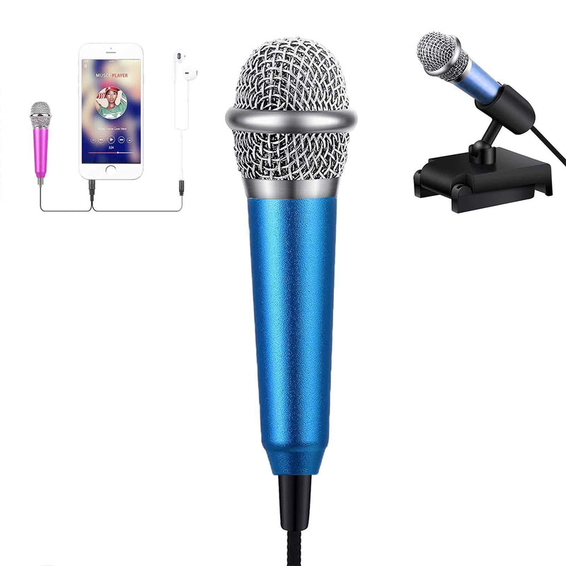 [AUSTRALIA] - Mini Microphone Portable Vocal/Instrument Microphone for Mobile Phone Laptop Notebook Apple iPhone Samsung Android(Blue) 