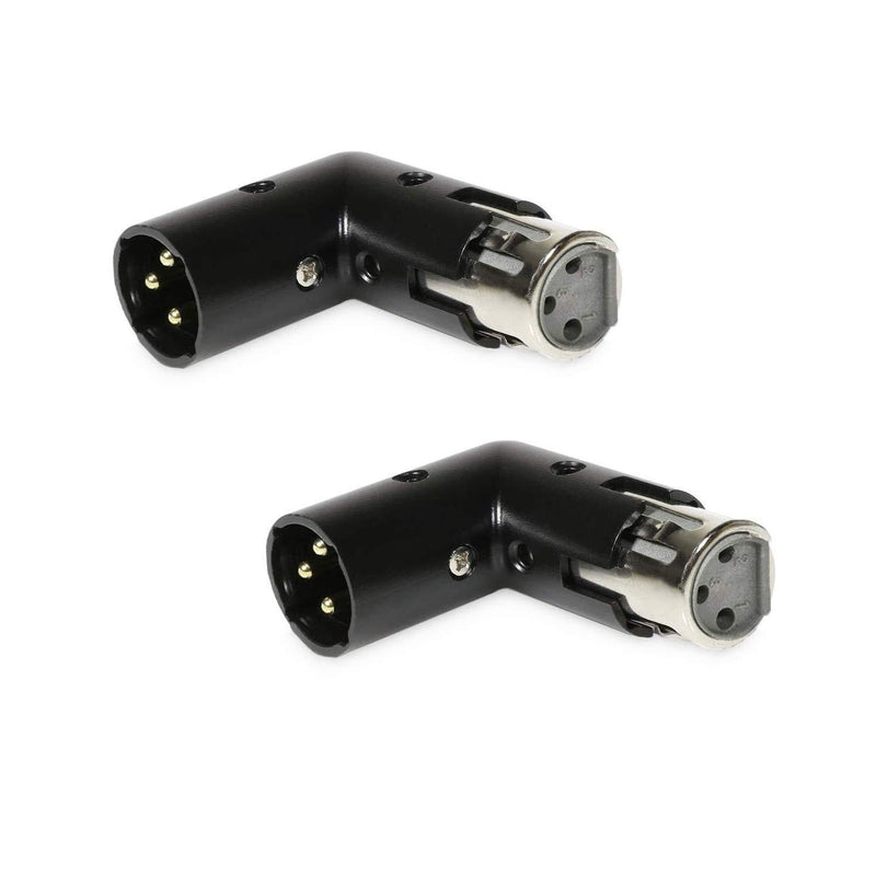 [AUSTRALIA] - Pair of 3-PIN XLR Angle Adapter | Dual Male & Female, Durable Metal Connector w/ 4 Adjustable Angle Positions & Tight Connection to Mixer | Save Space & Keep Mic Cables Neat On Stage, In Studio & More 3 Pin 