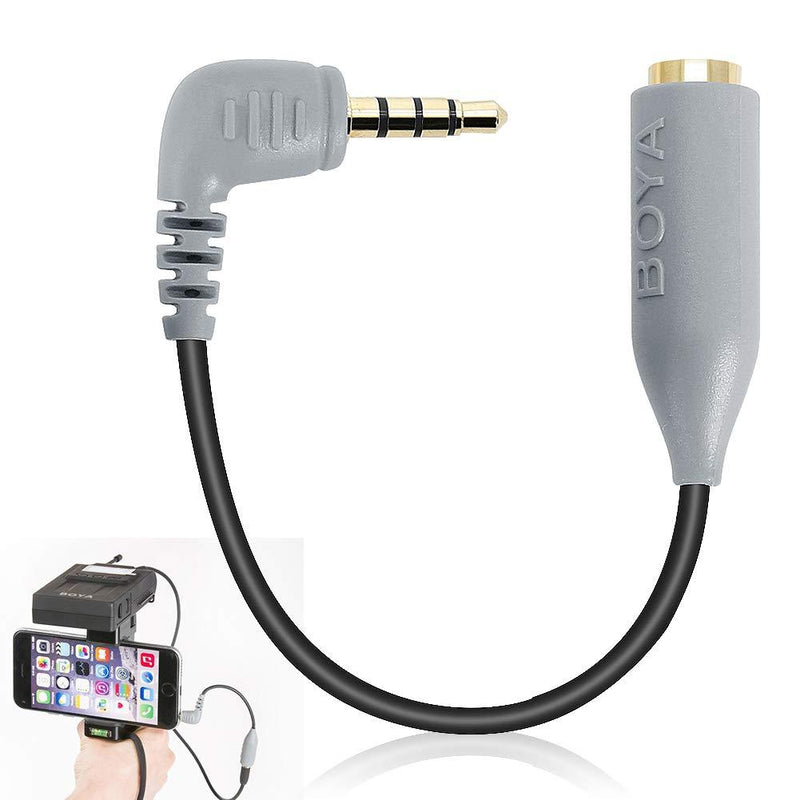 [AUSTRALIA] - BOYA 3.5mm TRS to TRRS Adapter - Microphone Audio Adapter Cable for All iPhone and Android Smartphones and Tablets (Gray) 