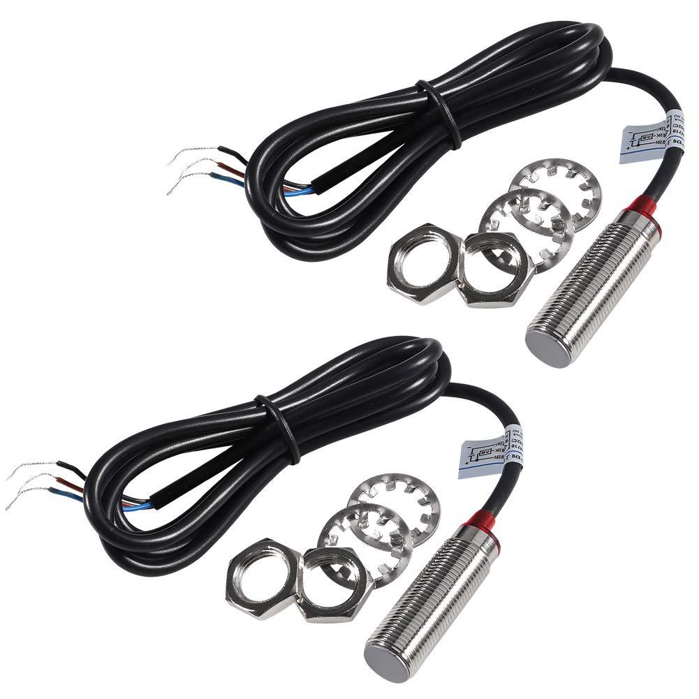2PCS DC5-30V NJK-5002C 10mm Hall Effect Switch Proximity Sensor Inductive Switch NPN NO (Normally Open)