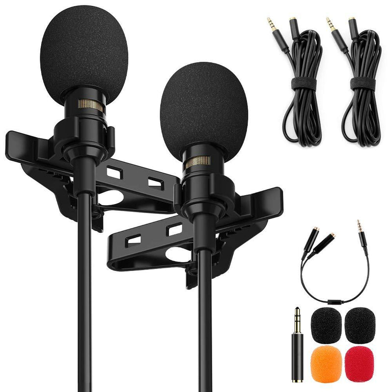 [AUSTRALIA] - Professional Lavalier Lapel Microphone Complete Set - Omnidirectional Condenser Grade Audio Video Recording Mic for Android/iPhone/PC/Camera for Interview, YouTube, Video Conference, Podcast 