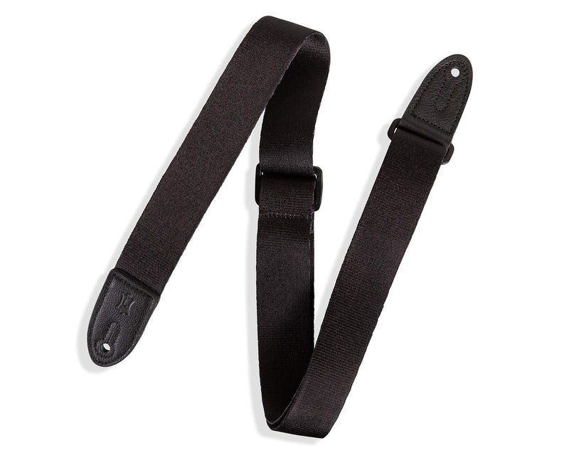 Levy's Leathers 1.5" Wide Guitar Strap for Kids (MPJR-BLK) Black