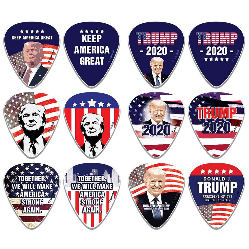 Donald Trump President Guitar Picks Series 2 (12-Pack) - Presidential Campaign 2020 Election Music Gifts Accessories for Husband Dad Boys Son Men Him Boyfriend Musician Gift Donald Trump President Guitar Picks Series 2