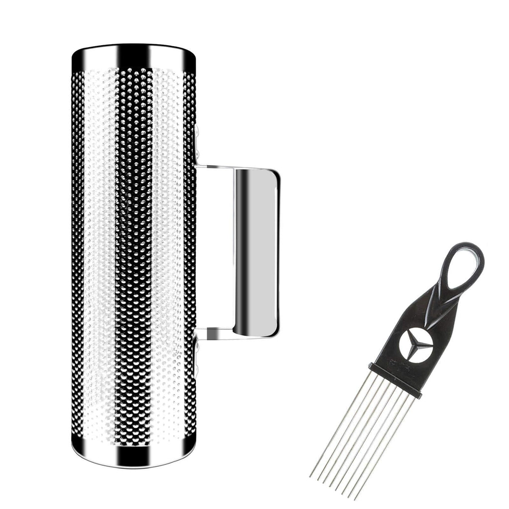 EastRock Guiro Shaker Stainless Steel 8" 3" Percussion Guiro Musical Instruments with Scraper for Live Performance. 3"*8"